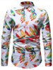 Colorful Leaves Print Digital Printing Shirt