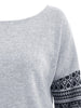 Casual Scoop Neck Geometric Print Spliced Thick Sweatshirt For Women