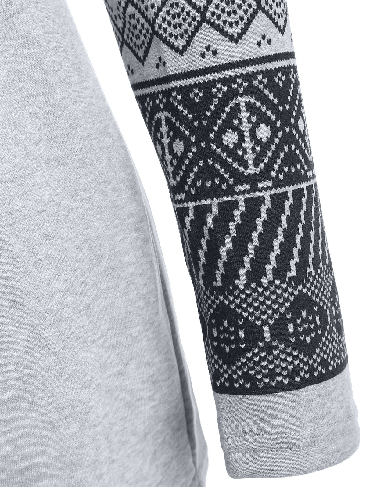 Casual Scoop Neck Geometric Print Spliced Thick Sweatshirt For Women