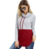 Color Blocking Drawstring Cowl Neck Sweatshirt