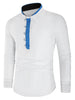 Contrast Color Half Button Shirt