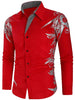 Checked Panel Printed Long Sleeve Shirt