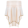 Off The Shoulder Asymmetric Overlap Solid Color Knit Poncho Women Pullover Blouse