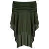 Off The Shoulder Asymmetric Overlap Solid Color Knit Poncho Women Pullover Blouse
