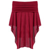 Off The Shoulder Asymmetric Overlap Solid Color Knit Poncho Women Pullover Blouse