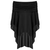 Off The Shoulder Asymmetric Overlap Solid Color Knit Poncho Women Pullover Blouse