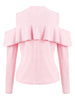 Open Shoulder Ruffled Knitwear