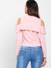 Open Shoulder Ruffled Knitwear