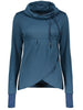 Petal Hem Drawstring Embroidered Sweatshirt