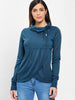 Petal Hem Drawstring Embroidered Sweatshirt