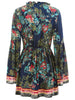 Tie Collar Vintage Floral Printed Dress