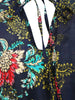 Tie Collar Vintage Floral Printed Dress