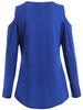 V Neck Open Shoulder Criss Cross T-shirt