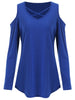 V Neck Open Shoulder Criss Cross T-shirt