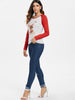 Christmas Slash Neck Long Sleeve Deer Pattern T-Shirt For Women