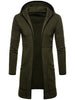 Open Front Long Sleeve Longline Hoodie