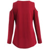 V Neck Open Shoulder Criss Cross T-shirt