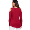 V Neck Open Shoulder Criss Cross T-shirt