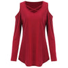 V Neck Open Shoulder Criss Cross T-shirt