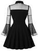 Sheer Mesh Insert Fit and Flare Dress