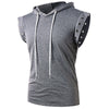 Drawstring Lace Up Solid Color Sleeveless Hoodie