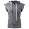 Drawstring Lace Up Solid Color Sleeveless Hoodie