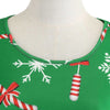 Vintage Round Collar Long Sleeve Christmas Print Women A Line Dress