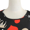 Vintage Round Collar Long Sleeve Christmas Print Women A Line Dress