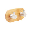 Wall Mounted Bamboo Wooden Coat Hook Rack