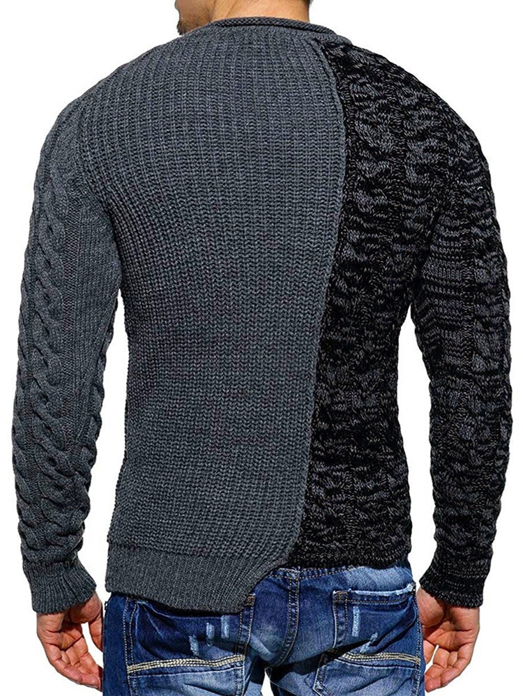 Spliced Raglan Sleeve Pullover Sweater