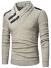 Contrast Color Shawl Collar Sweater