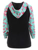 Floral Print Kangaroo Pocket Hooded Hoodie