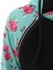 Floral Print Kangaroo Pocket Hooded Hoodie