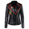 Appliqued PU Biker Jacket