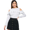 Open Shoulder Ruffled Knitwear