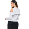 Open Shoulder Ruffled Knitwear