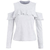 Open Shoulder Ruffled Knitwear