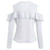 Open Shoulder Ruffled Knitwear