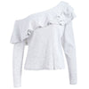 Skew Neck Ruffled Knitwear