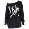 Love Pattern Dropped Shoulder Sweatshirt