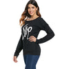 Love Pattern Dropped Shoulder Sweatshirt
