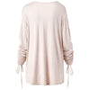Long Sleeve Asymmetrical T-shirt with Drawstring