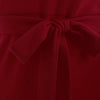 Ruffle Hem Plunge Mid Calf Dress with Belt
