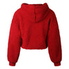 Hooded Long Sleeve Fleece Solid Color Crop Top Women Short Hoodie