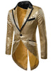 Slim Allover Paillette Embellished Swallow-tailed Blazer