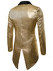 Slim Allover Paillette Embellished Swallow-tailed Blazer