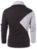 Shawl Collar Color Block T-shirt
