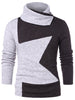 Shawl Collar Color Block T-shirt