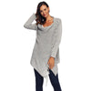 Collarless Long Sleeve Open Front Fringed Asymmetric Button Women Cardigan