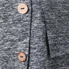 Long Sleeve Marled Button Capelet T-shirt